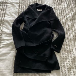 TAHARI black wrap coat. HANDMADE
